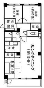 洋室2部屋がある方が北側になります。