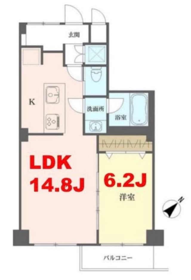 間取り図。LDKは間仕切りして2DKとして使用しています。家族構成の変化に応じてお部屋の使い方もアレンジできちゃう。