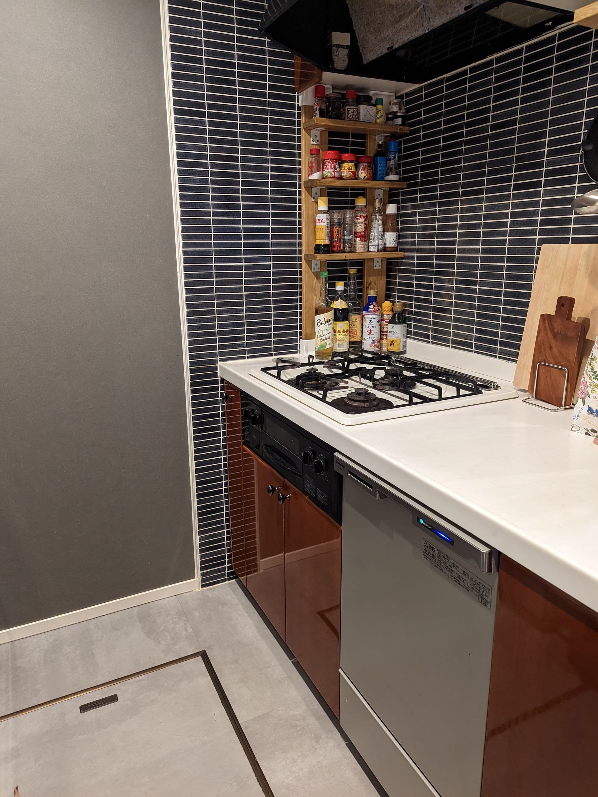 キッチン。ビルトインの食洗機付き。