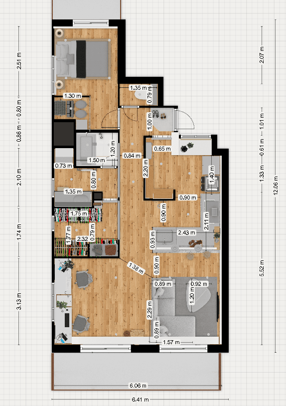 2024年に全面的にリノベーションしています。家具の配置や生活導線を考えてレイアウトを工夫しました。