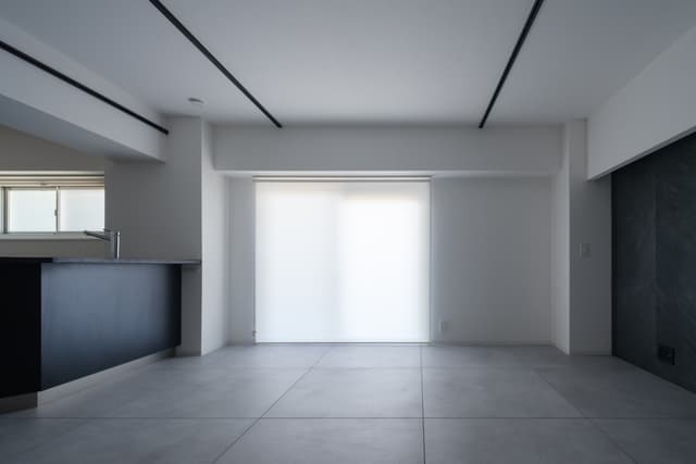 キッチン兼食卓にしことで、広々としたリビングになっています。