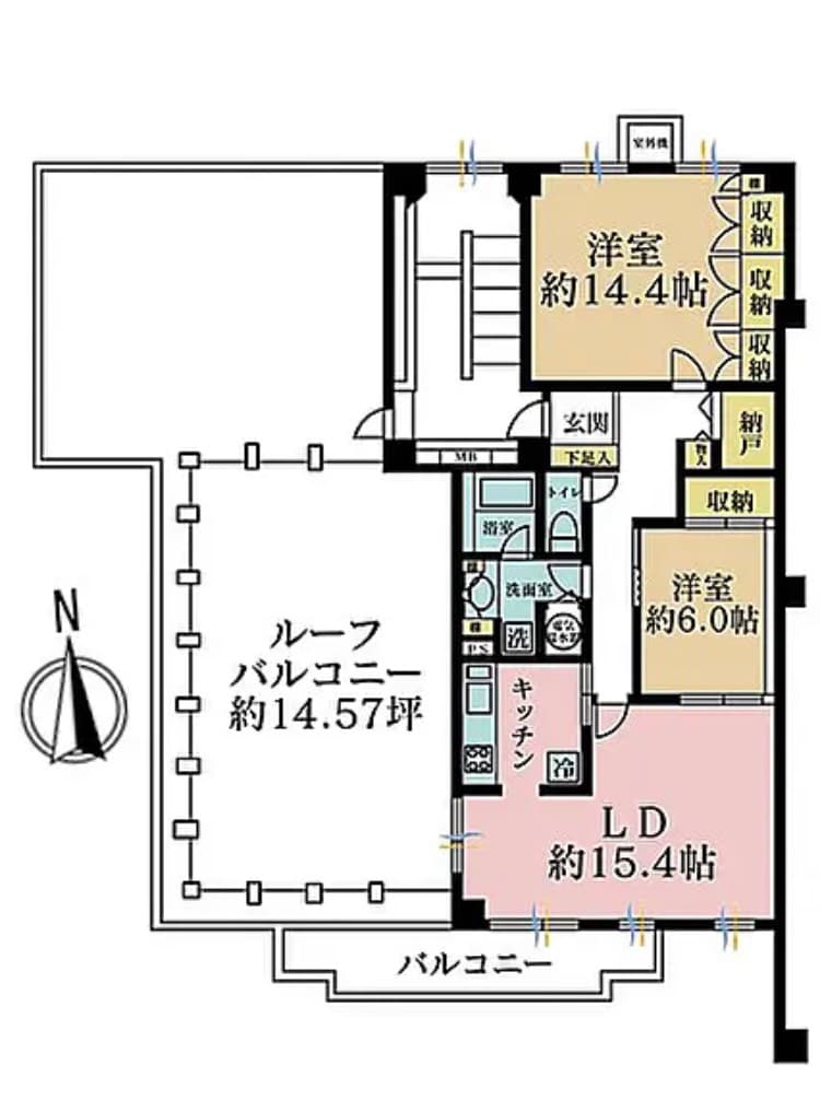 リノベーションで2LDK→3LDKに変更可能です。