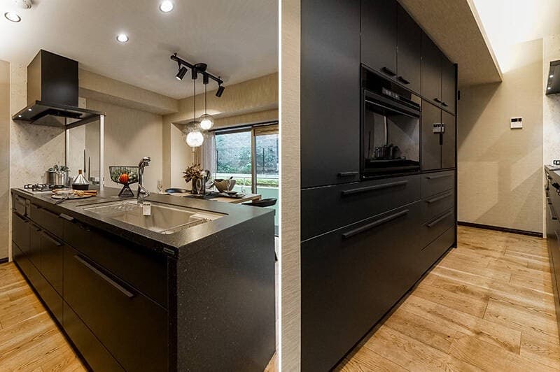 キッチンはパナソニックの最上位グレードであるLクラスを採用。パナソニックの浅型の食洗機搭載