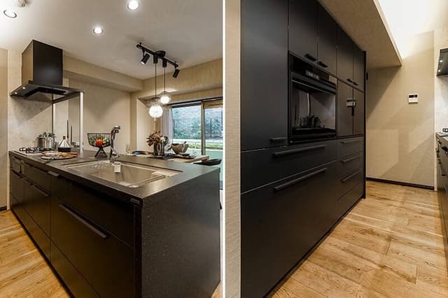 キッチンはパナソニックの最上位グレードであるLクラスを採用。パナソニックの浅型の食洗機搭載