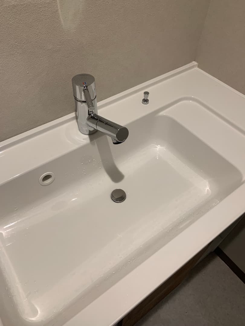 洗面所の水洗です。伸縮可能なシャワー式です。