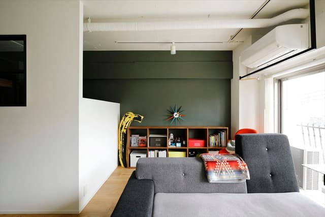 アクセントカラーでグリーンに塗装