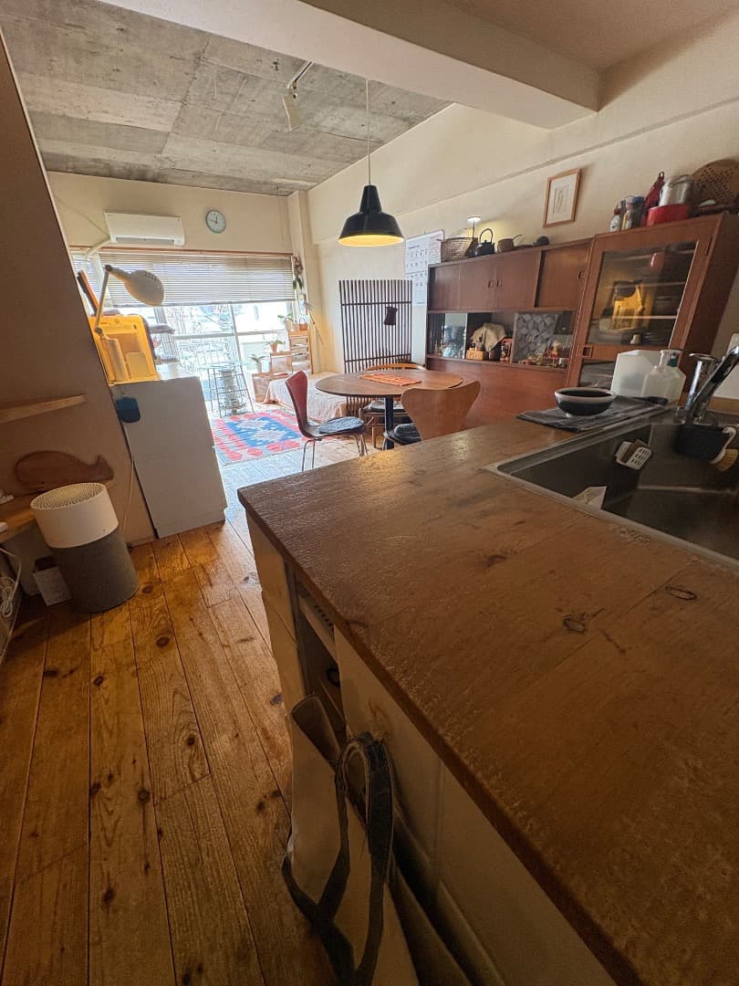 キッチンからLDを見る