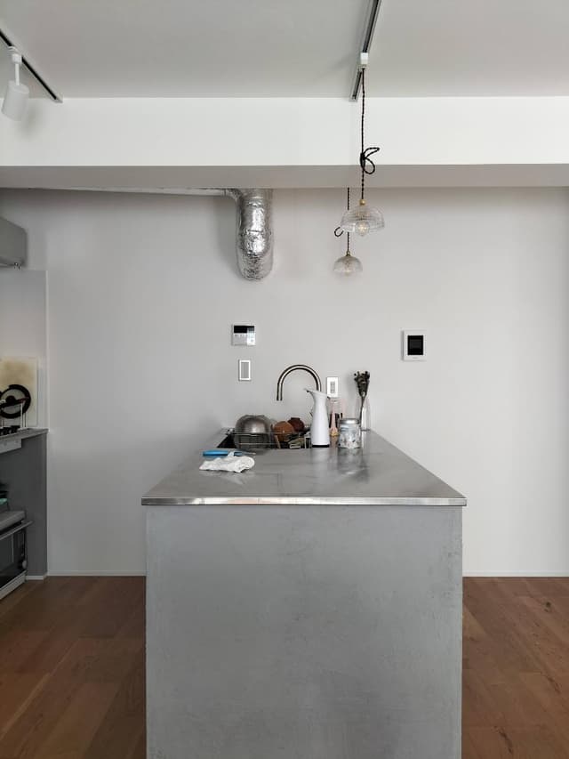 セパレートキッチン。キッチンリビングで17畳。ワイドスパンで明るく、室内でも植物がよく育ちます🌿