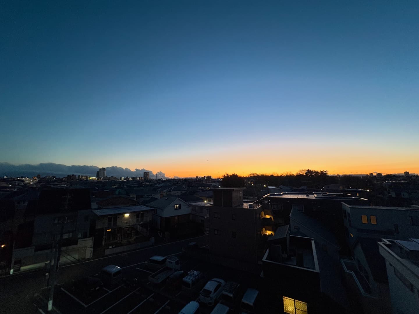 リビングから見た夕日