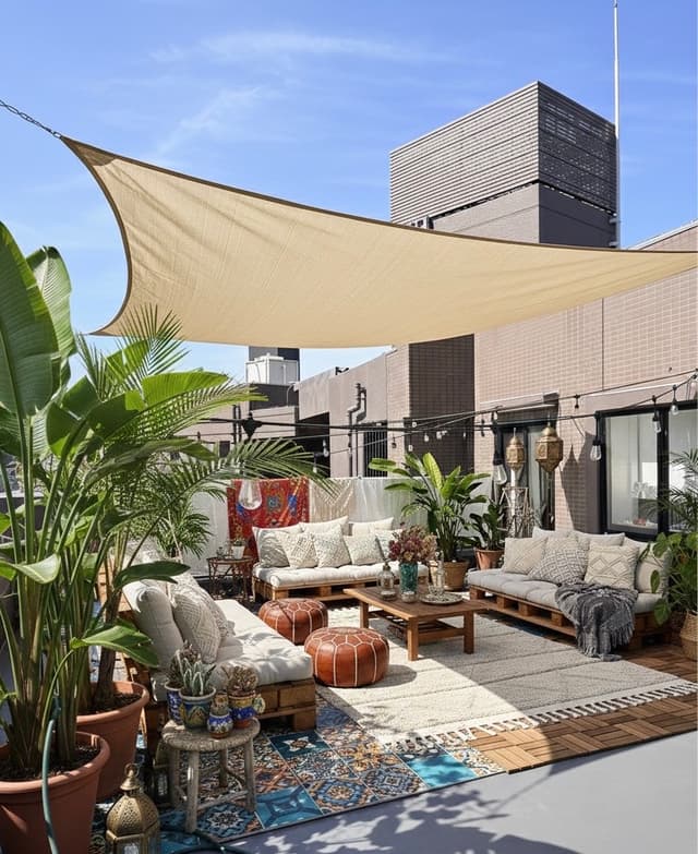 60平米ルーフバルコニー。家具はイメージ。