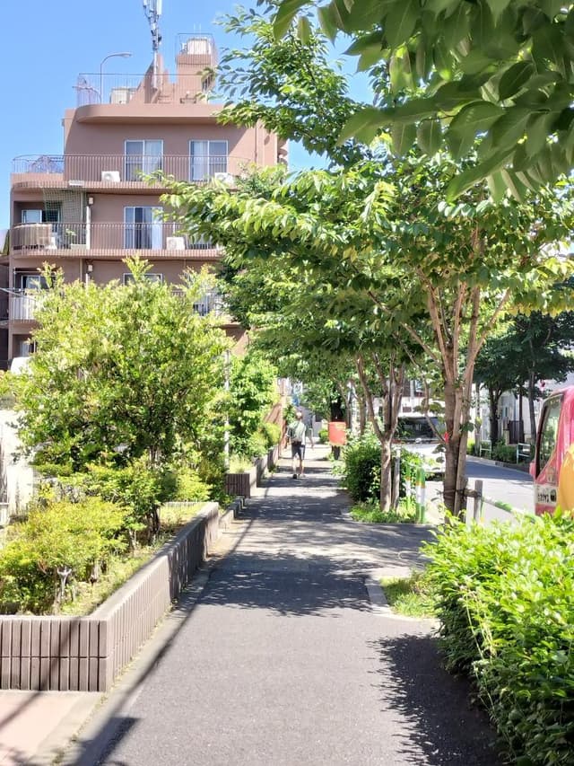 マンション前の通りは桜並木になっており、春には美しい桜のアーチが楽しめます。田端駅までは徒歩2分。実感として本当に近くて便利です。エレベーターを利用して北口へ快適にアクセスできます。