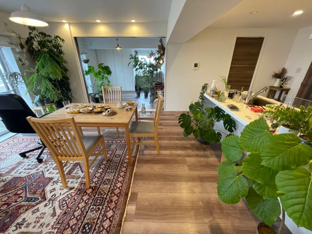 人を招いた時のリビング。ゲストも素敵だと言ってくれます。