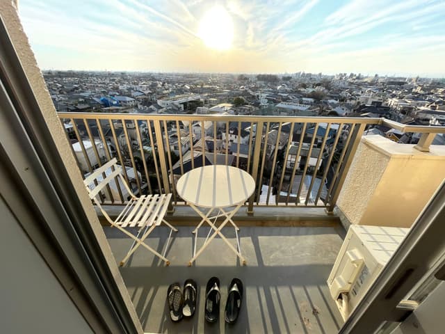 低層住宅地域だから視界の広さがすごいバルコニー。